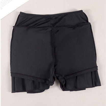 Plus Size Tennis Skirt for Women Black Golf Mini Skirt with Built-in Shorts Stretch Short Skort Female Gym Sporty Workout
