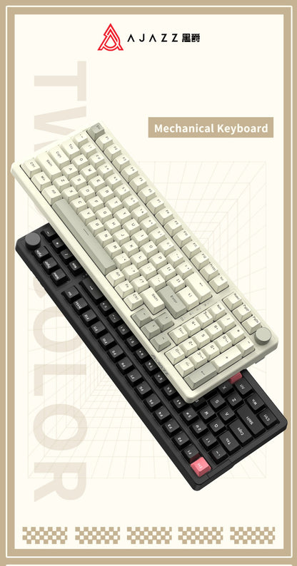 Teclado Mecânico com Fio Ajazz AK992, Layout Completo de 98 Teclas, Hot-Swap, Teclado USB para Jogos, Botão de Tecla Multimídia para Desktop PC Laptop