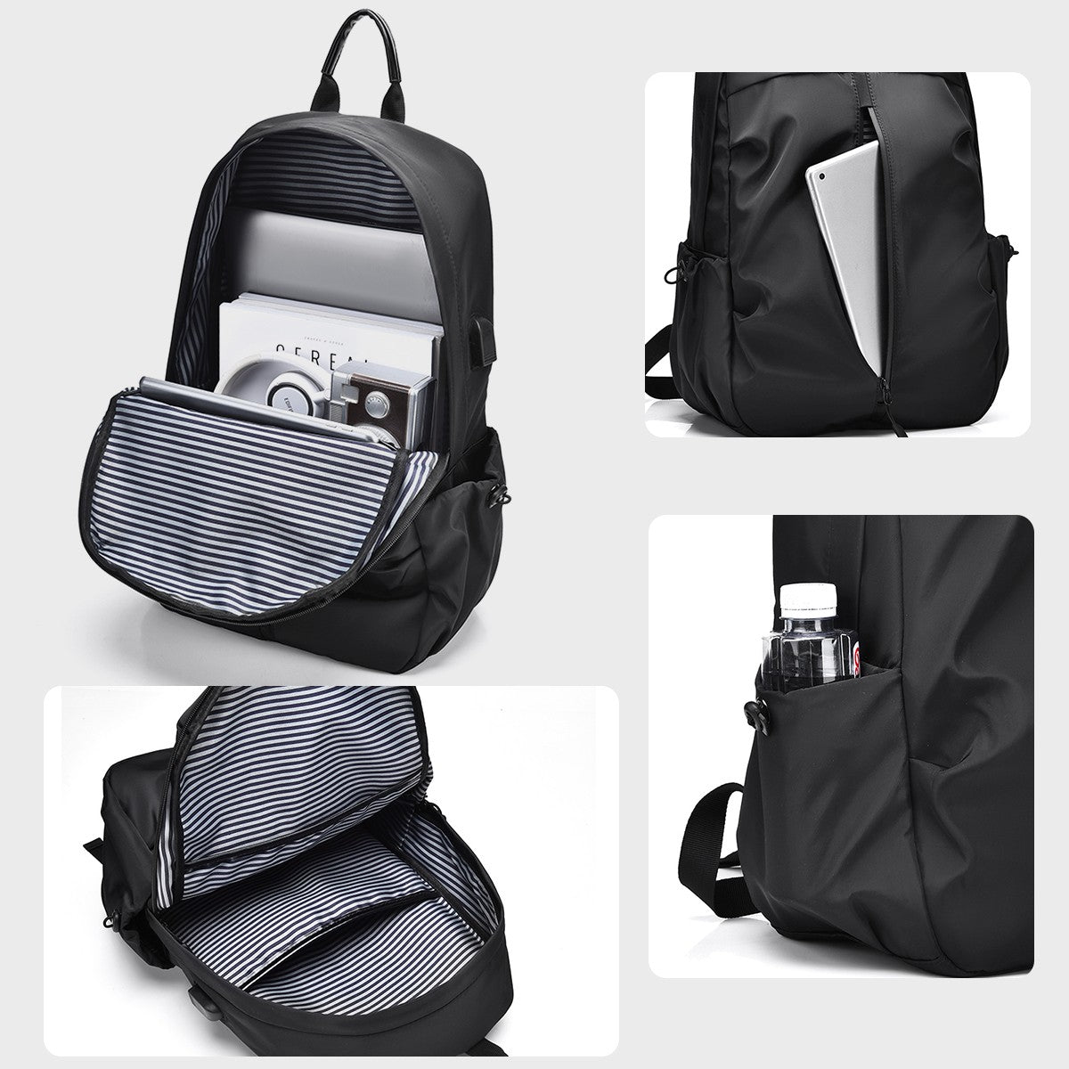 Mochila Masculina Casual de Grande Capacidade para Viagem com Carregamento Leve Impermeável para Computador Mochila Escolar Unissex para Estudantes