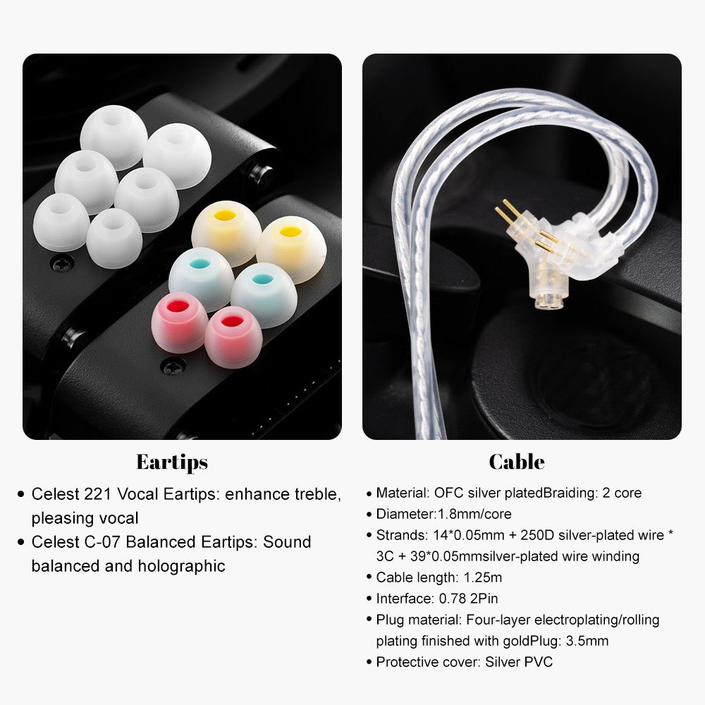 Celest Wyvern Pro 10mm LCP Driver In Ear Earphone Livestreaming Microphone Gaming Headset With Detachable 0.78 2Pin Cable