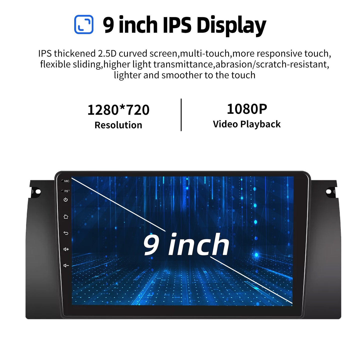 4+64GB For BMW E38 E39 E53 X5 Apple Carplay 9" Android 15.0 Car Stereo Radio Touch Screen GPS Navigation WiFi SWC BT FM+DVR&CAM
