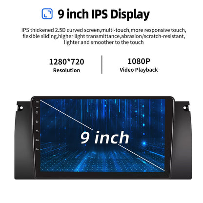 4+64GB For BMW E38 E39 E53 X5 Apple Carplay 9" Android 15.0 Car Stereo Radio Touch Screen GPS Navigation WiFi SWC BT FM+DVR&CAM