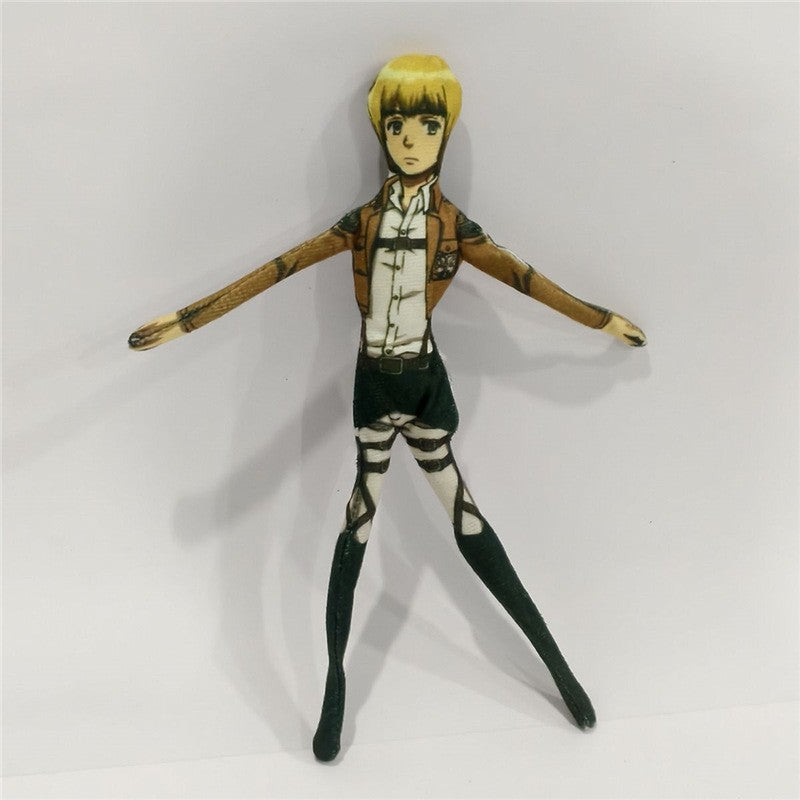 28cm Anime Attack On Titan Levi Cosplay Plush Doll Body Wire Skeleton Action Stuffed Dolls Accessories Ornament Gifts