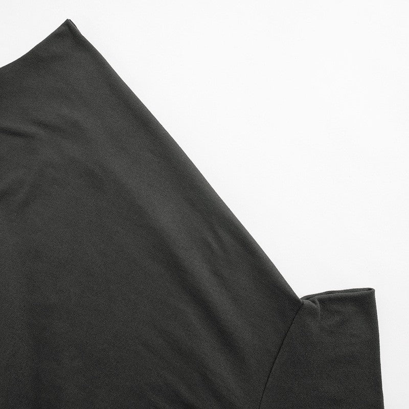 Autumn Sexy Women's Dress Black New Long Sleeves Folds Streetwear Diagonal Collar Casual Dress Club Party Elegant Dresses Female