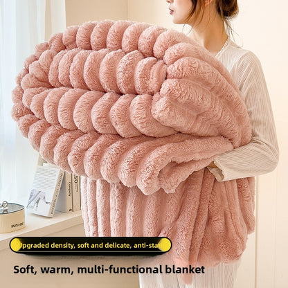 Thi Rabbit Fur Blanket Office Sofa Nap Blanket Premium Cover Blanket All Seasons  Color Polyester Fiber