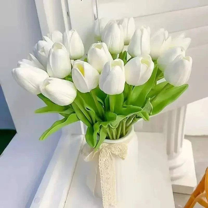 5-30Pcs Premium Tulip Artificial Flowers, Real Touch Tulip Bouquet, Decorative for Wedding Home Party Christmas Candy Birthday