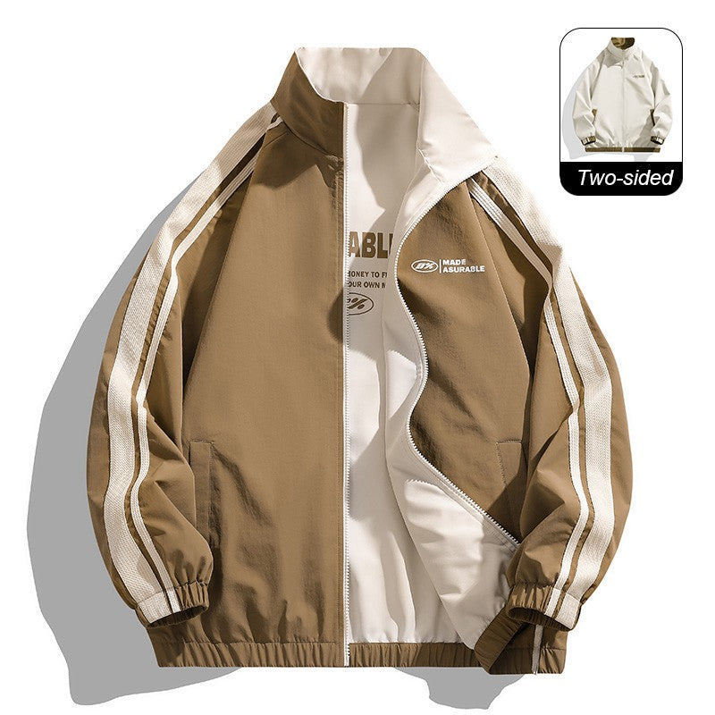 New Jacket Two-sided Long Sleeve Outdoor Men Coats Women Reversible Windproof Coats Splashproof Double-Sided Jackets Couple Top