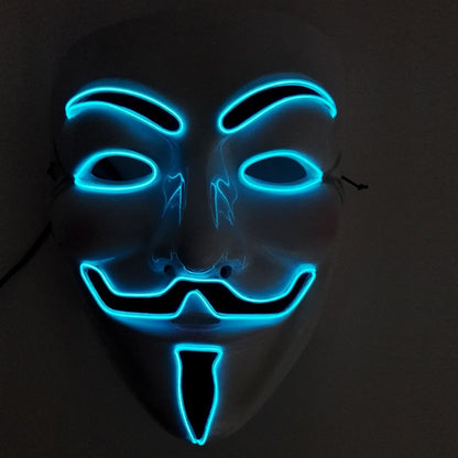 Halloween LED Vendetta Mask Night Club Carnival Party Festival Decoration Cosplay Vendetta Guy Fawkes Mascara Glowing V Mask