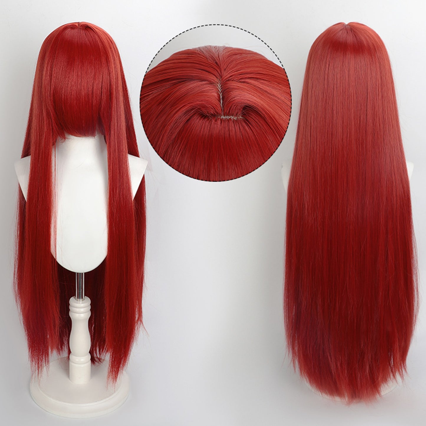 Peruca Colorida de 100cm Longa Lisa Cosplay Anime Fantasia Festa Perucas Sintéticas Resistentes ao Calor