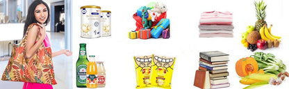 Reusable Shopping Large Bag Foldable Eco Tote With Pouch For Grocery Gym Office Supplies Beach Gear School Toys Storage Bags