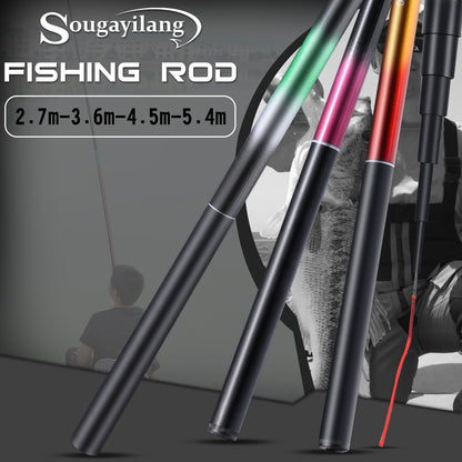 Vara de Pesca de Carpa Sougayilang 2.7/3.6/4.5/5.4M Portátil Ultraleve Telescópica Arrasto Máx. 5Kg Ferramentas de Pesca