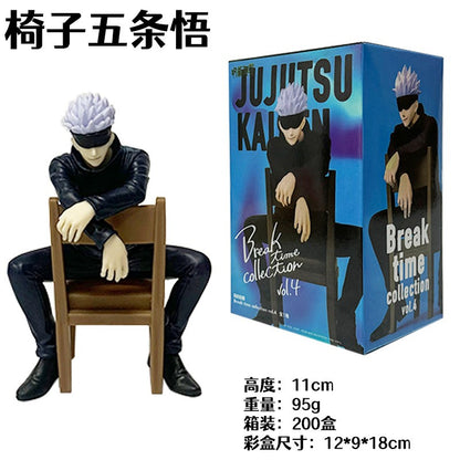11cm Novo Gojo Satoru Anime Jujutsu Kaisen Boneco de Ação Itadori Yuji Sentado para Tampador de Macarrão Modelo de Brinquedos Bonecas Japonesas Hobbies
