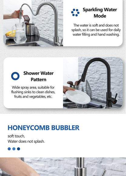 Pull Out Sensor Black Kitchen Faucet Sensitive Touch Control Faucet Mixer For Kitchen Touch Sensor Kitchen Mixer Tap