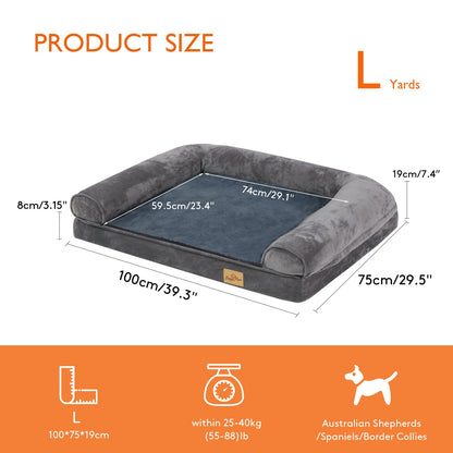 Cama para Cães Extra Grande Colchão Ortopédico para Animais de Estimação Sofá Almofada de Dormir com Capa Removível e Lavável Espuma Macia