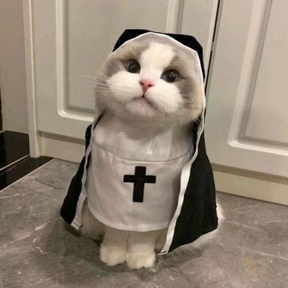 Festa do Gato Fofo Vestir Gatinho Jesus Roupas Para Cães Pequenos e Médios Gatos Engraçados Fantasias de Cosplay de Gato Acessório Para Filhotes de Cachorro de Estimação