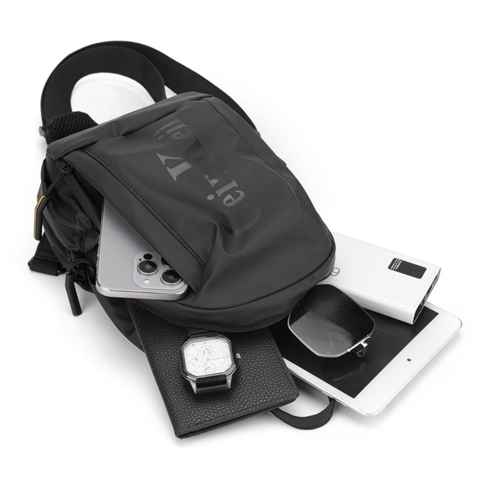 Men's Stylish Chest Pack Convertible Outdoor/Daily Messenger Bag Multi-Position Shoulder Strap  Waterproof Design