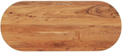 Oval Solid Acacia Wood Table Top 39.4X15.7X1.5 in Untreated Customizable for Dining Crafting Indoor Outdoor Use Replacement Woo