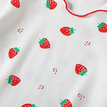 Girls Summer Pajama Sets Stylish Cartoon Pattern Printing Short Sleeve Top and Pants Made from Luxurious Cozy Ice Silk Material