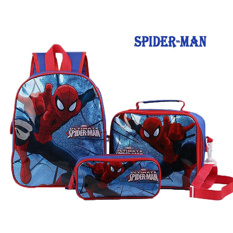 Hot Disney Cartoon Princess Elsa Schoolbag Cute Large-capacity 3-piece Set of Children's Girls Boy Backpack Children's Schoolbag