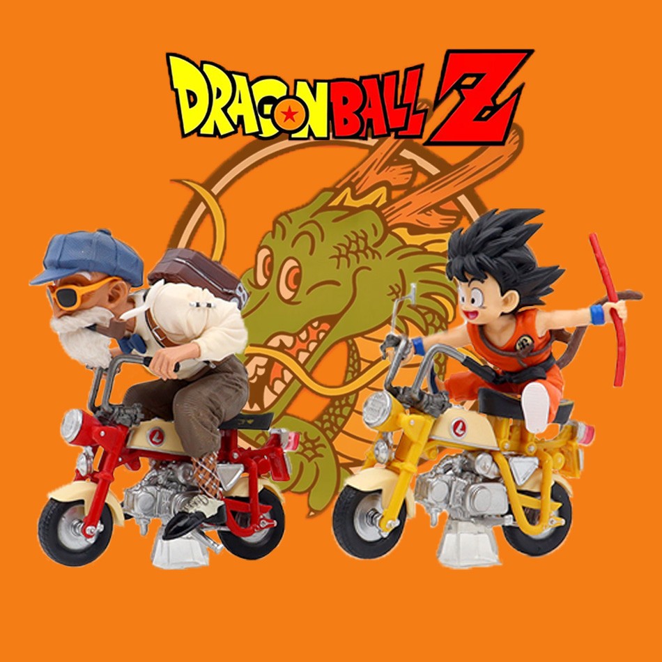 Anime Dragon Ball Z Anime Figura Son Goku Mestre Roshi Locomotivas PVC Ação Kame Sennin Motocicleta Brinquedos Modelo Colecionador Presentes