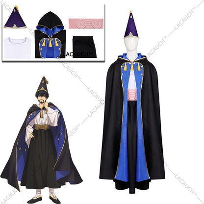 New Anime Witch Hat Atelier Olruggio Cosplay Costume Adult Men Hat Cloak Dress Wig Roleplay Witch Hat Disguise Atelier Halloween