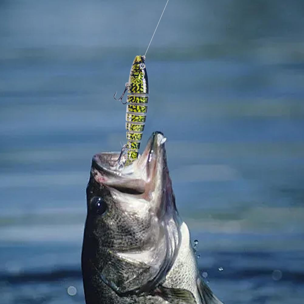 Iscas Artificiais Articuladas Wobblers para Pesca de Lúcio 13,4cm, Seções Múltiplas, Isca Rígida Artificial para Trolling, Ferramentas de Pesca de Carpa e Lúcio
