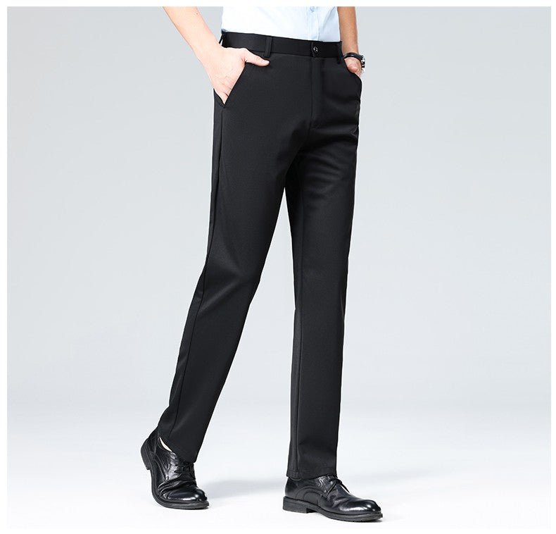 Large Size 52 Mens Casual Pants Elastic Suit Pants Office Trousers Spandex Business Formal Dress Straight Pants