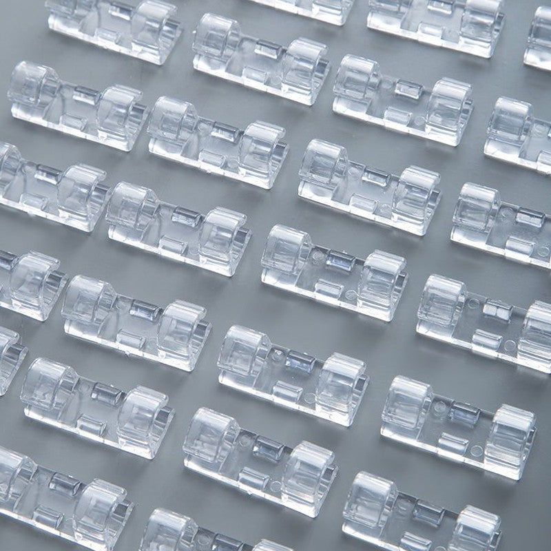 20/100 peças Grampos Organizadores de Cabos Suporte de Fio Transparente Gerenciador de Fios de Casa Escritório Enrolador de Linha de Dados USB Protetor de Ganchos