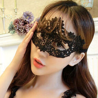 Sexy Women Black Lace Floral Eye Mask Masquerade Prom Face Mask Princess Queen Party Makeup Cosplay Nightclub Lace Mask Props