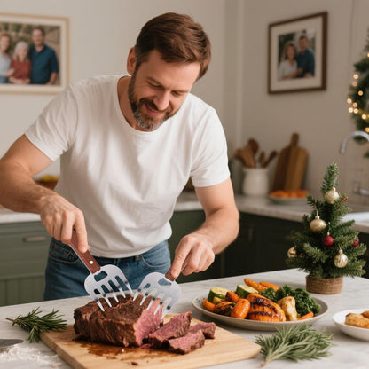 Meat Shredder Claws Ergonomic Food Shredding Fork Stainless Steel Thicken Fork Cooking Tool for Husband Chichen Barbecue Cooking