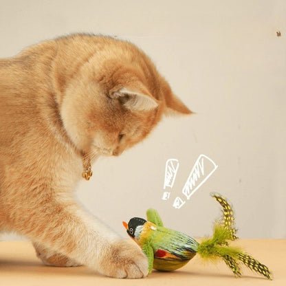 Brinquedo Interativo de Pássaros para Gatos, Brinquedo Sonoro de Gatnip para Perseguir e Provocar, Brinquedo de Gato Suspenso na Parede, Gato se Diverte Sozinho