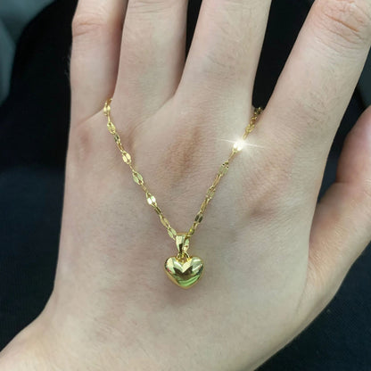 Colar Feminino de Aço Inoxidável com Coração 2025 Nova Tendência Corrente Labial Colar com Pingente Simples Joias frete grátis