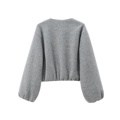 MUJER Black Bomber Jackets for Women Zipper Varsity Jackets Women Soft Cropped Jackets Woman 2025 Long Sleeve Winter Coat Female