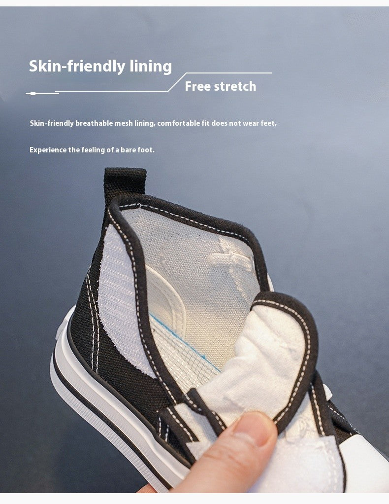 Spring and Autumn New Children's Canvas Shoes Boys High-Top White Shoes Girls Casual Shoes Parent-Child Shoes Board Shoes