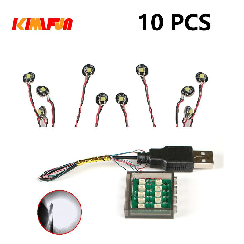 10PCS 0.8mm Pino RGB LED Blocos de Montar USB Lâmpada DIY Luz de Rua Cidade Decoração Elétrica 1X1 Tijolo Compatível com Todas as Marcas