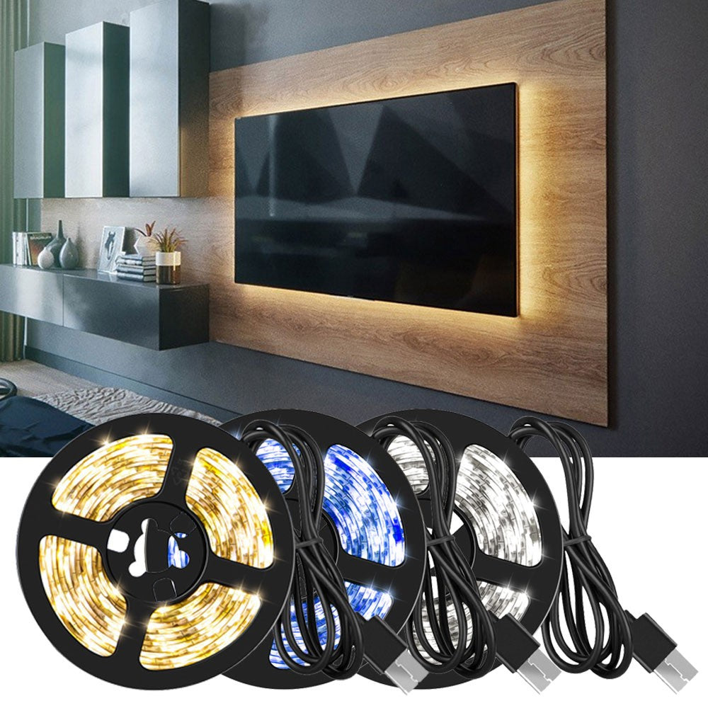 5M USB Led Strip Lights Aesthetic Room Decor Christmas Decoration Bedroom Closets Kitchen TV Ambient Ring Light Neon Wall Lamps