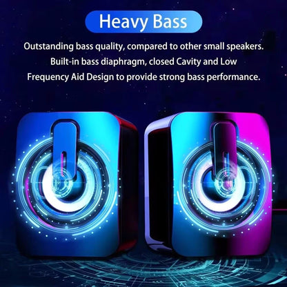 Caixas de Som para Computador HIFI Estéreo com Microfone e Luz LED para Desktop Música Surround RGB Gaming Speakers