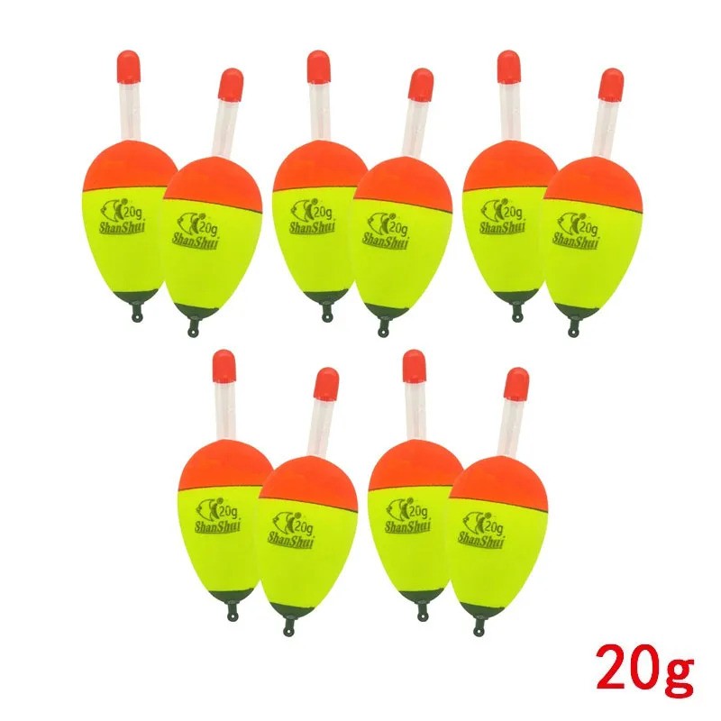2/10pcs EVA Luminoso Pesca Noite Flutuante Luz Vara Espuma Plástica Bobber Mar Pesca em Rocha Chumbadas Flutuadores Acessórios de Pesca