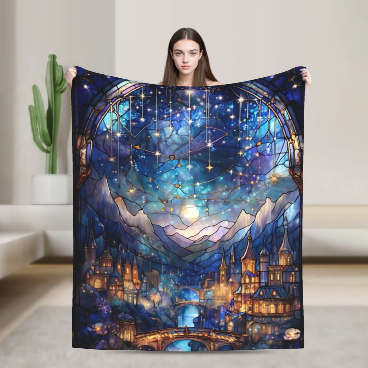 Manta Macia de Viagem Velaris Cidade da Luz Cobertor de Cama Flannel Colcha para Sofá Cadeira Cama Capa Engraçada de Sofá-Cama