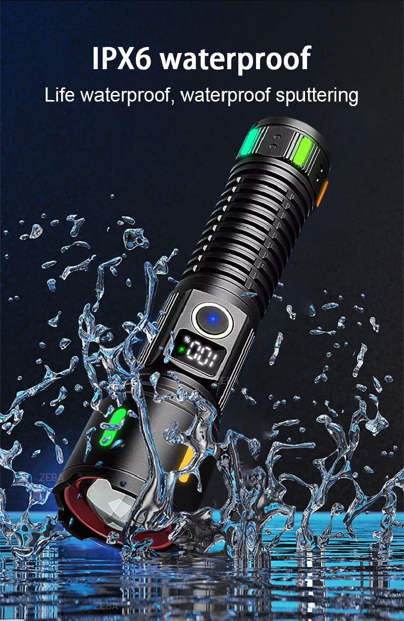 60000000LM Most Powerful Led Flashlight 3500M Long Range Torch High Power Led Flashlights Rechargeable Strong Tactical Lantern