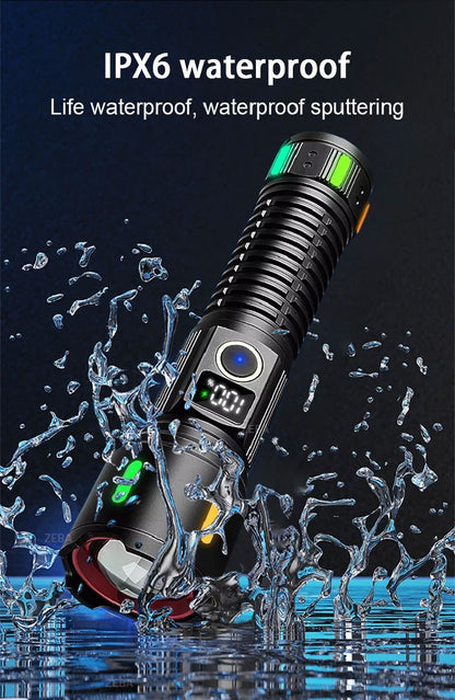 60000000LM Most Powerful Led Flashlight 3500M Long Range Torch High Power Led Flashlights Rechargeable Strong Tactical Lantern