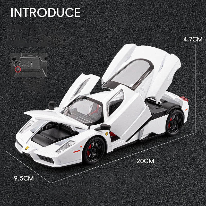 1:24 Carro Esportivo Enzo de Liga Leve Modelo de Carro em Escala Diecast Metal Miniatura Modelo de Carro Som?Luz Brinquedo Infantil Veículos Presentes