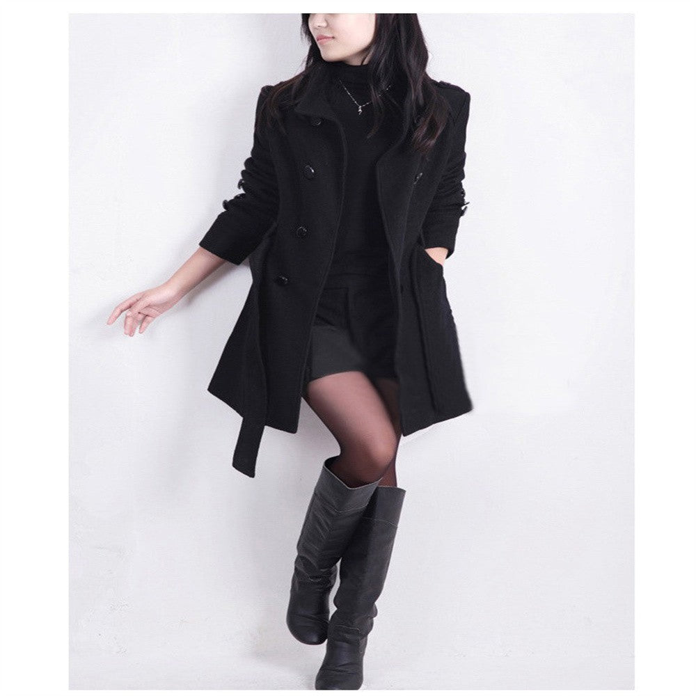 M-4XL Women Autumn Winter Faux Coat Casaco Feminino de Lã Batida Chantal Overcoat Slim Fit Long Double-Sided Woolen Windbreaker