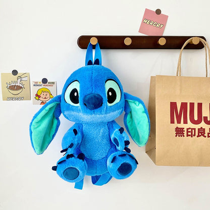Kawaii Disney Stitch Bag Plush Backpack Bagpack Double Shoulder Crossbody Bag Storage Pouch Plushie Anime Toy Gift for Girls