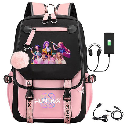 Mochila KPop Demon Hunters Mochila Demon Slayer Até 20L Durável Impermeável Mochila de Viagem Para Meninos Meninas Fãs Presente Periférico