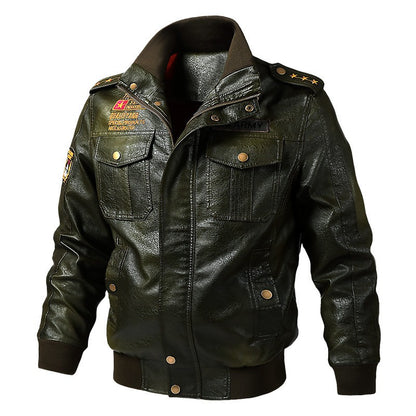 American workwear jacket, pilot tactical leather jacket, men's spring and autumn motorcycle suit, men's leather jacket M-6XL