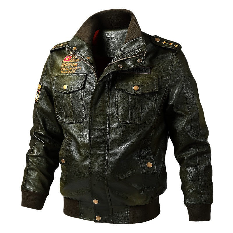 American workwear jacket, pilot tactical leather jacket, men's spring and autumn motorcycle suit, men's leather jacket M-6XL