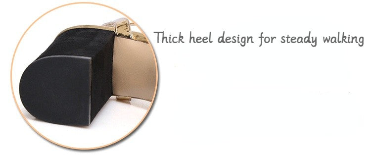 Luxury Brand Women's Summer Fashion Metal Platform Sandals Large 34-42 Super High Heel Thick Bottom Rivet Party Women's Shoes