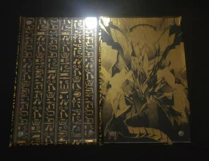 Yu-Gi-Oh Anime Personagem Card Brick Deus Egípcio O DRAGÃO ALADO DE RA Acrílico Banhado a Ouro Brick Cartas de Exibição Não Incluídas