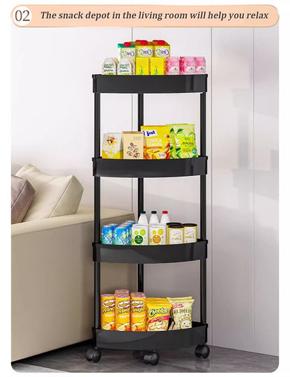 Carrinho de Armazenamento para Banheiro com Rodas, Rack de Armazenamento para Cozinha, Sala de Estar, Alta Capacidade de Carga, Acessórios para Casa